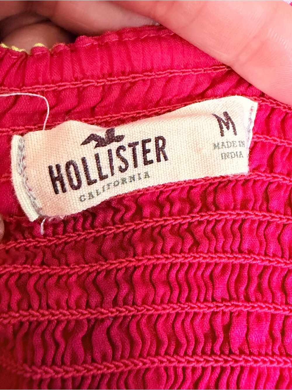 Hollister Fuschia Pink Floral Cotton Lined Summer Dress Sz M - Picture 12 of 13